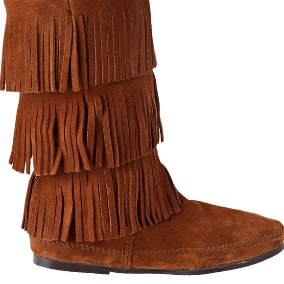 Minnetonka Fringe Suede Boots sz 8 EUC - Picture 5 of 10